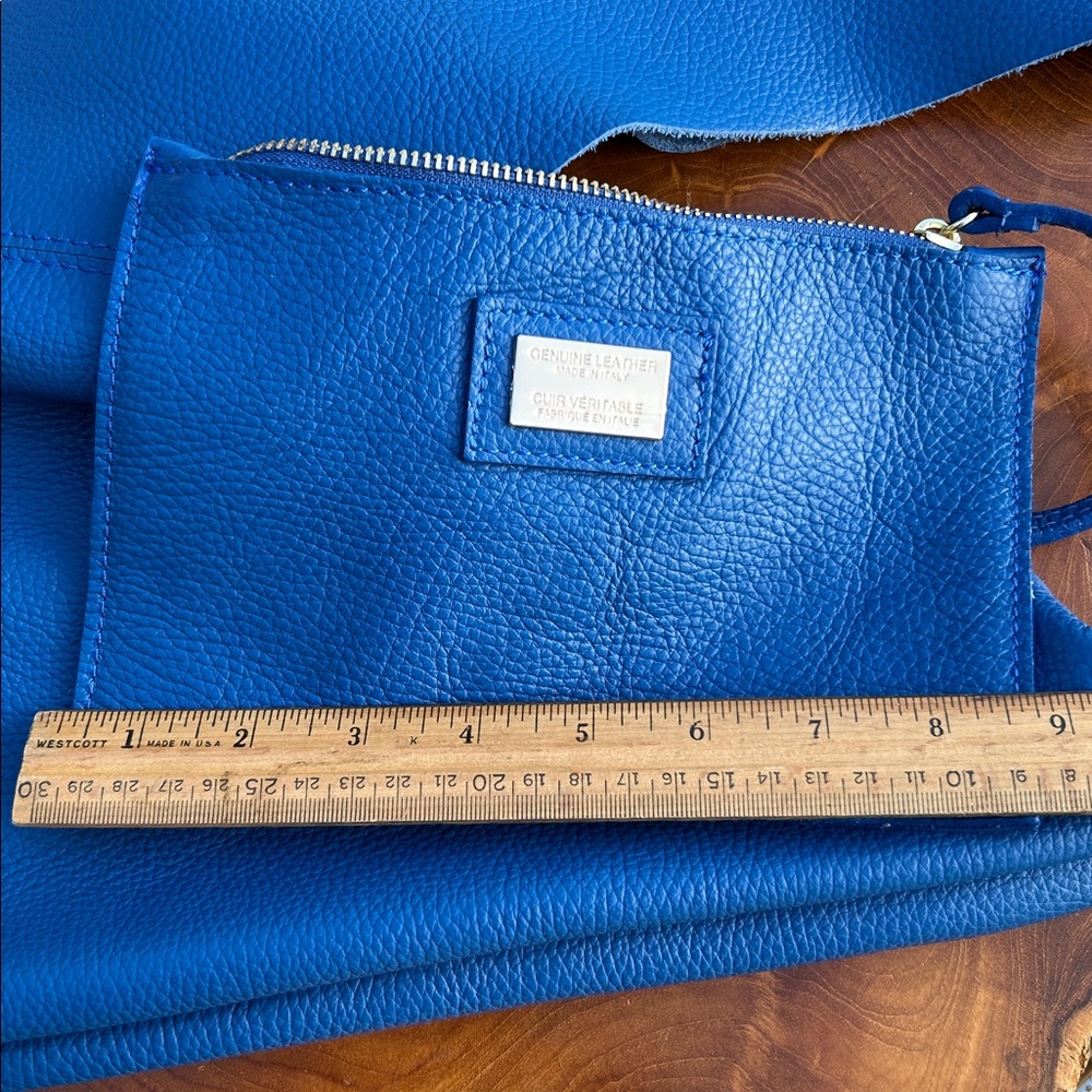 Borse en pelle Italian leather blue hobo satchel bag - Picture 10 of 12